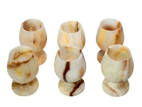 Green onyx goblets