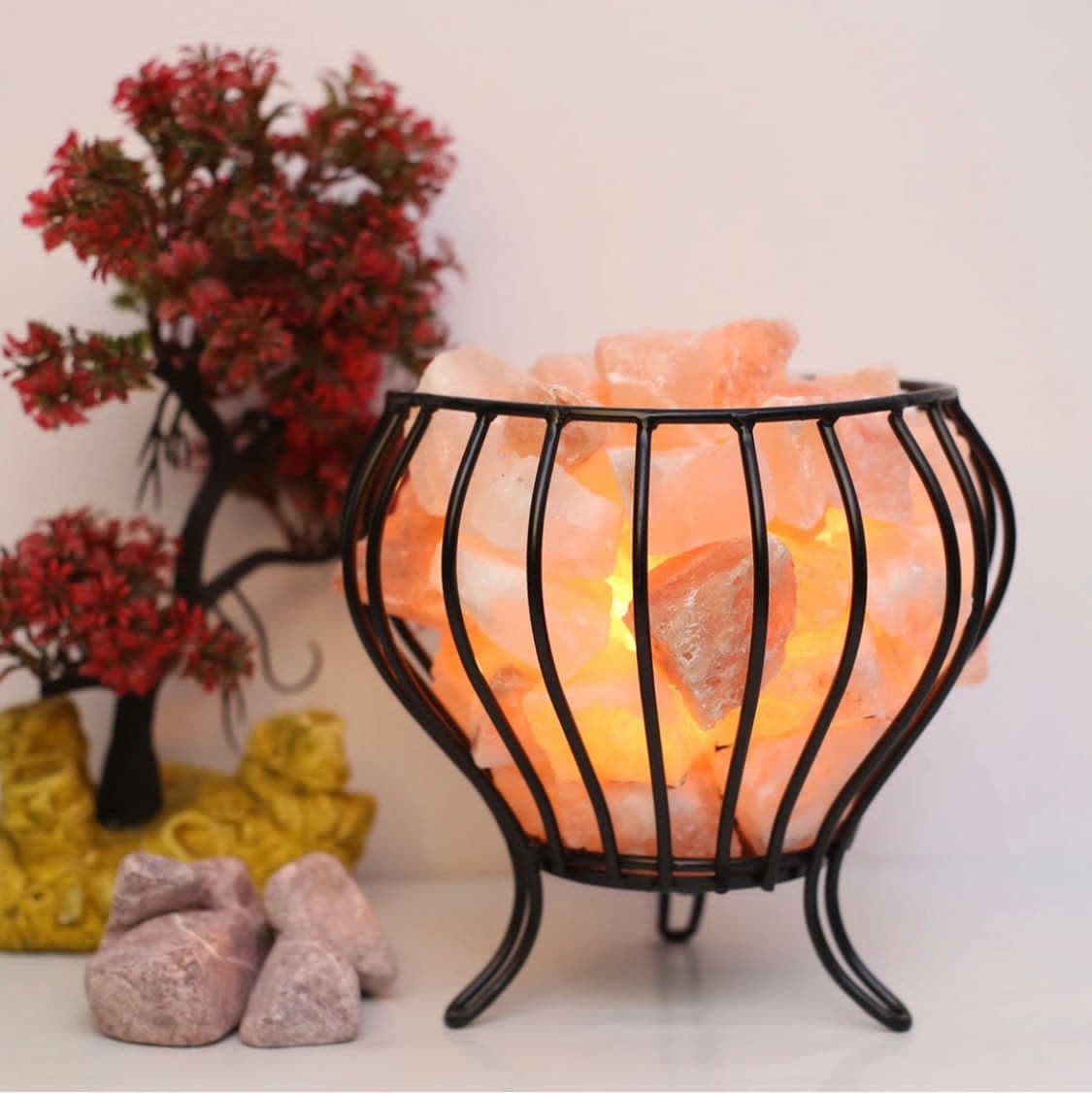 Himalayan salt bowl lamp